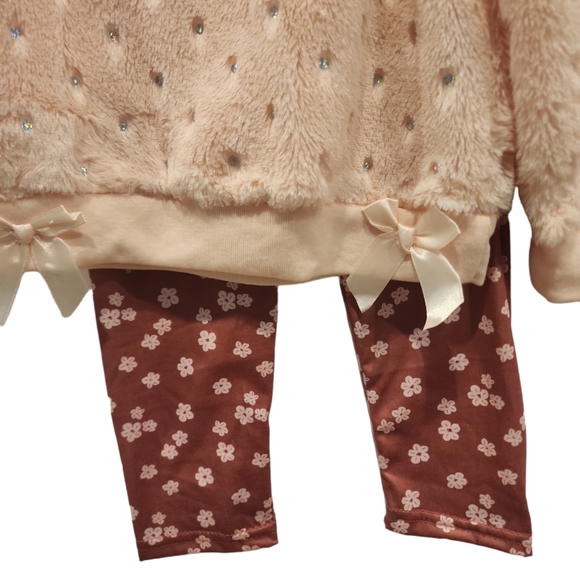 Nanette Girls Outfit Size 3T Pink Tunic Top & Legging Pants Set - Picture 4 of 4